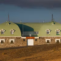 Refugio Militar Capitan Cobo. At the end of Carretera Hoya de la Mora (A-395) towards Pico del Veleta, Sierra Nevada, Spain at an altitude of 2550 m in evening light.